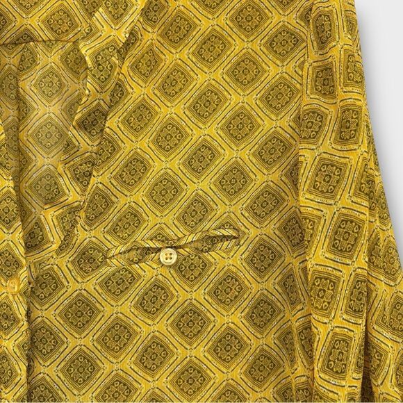 KUT Button Down Chiffon Blouse In Geometric Print Women’s Size L - Picture 2 of 5